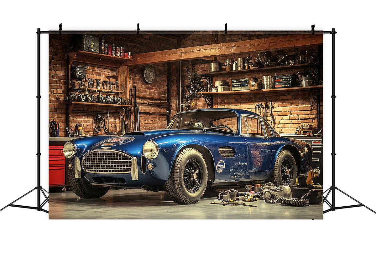 Vatertag Fotokulisse Rennwagen Garage Hintergrund CSH5-28