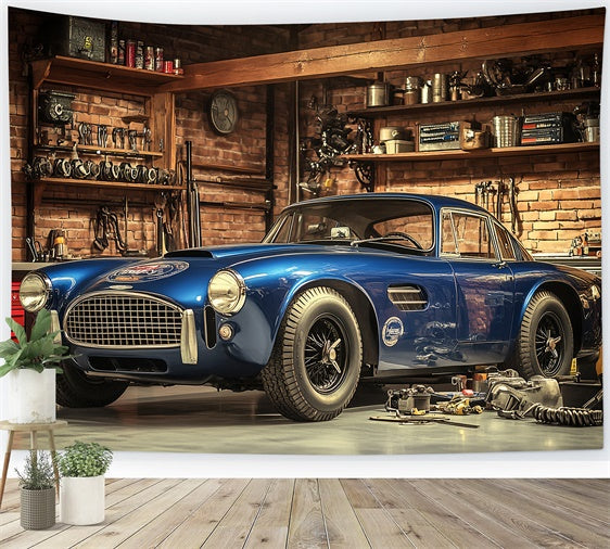 Vatertag Fotokulisse Rennwagen Garage Hintergrund CSH5-28