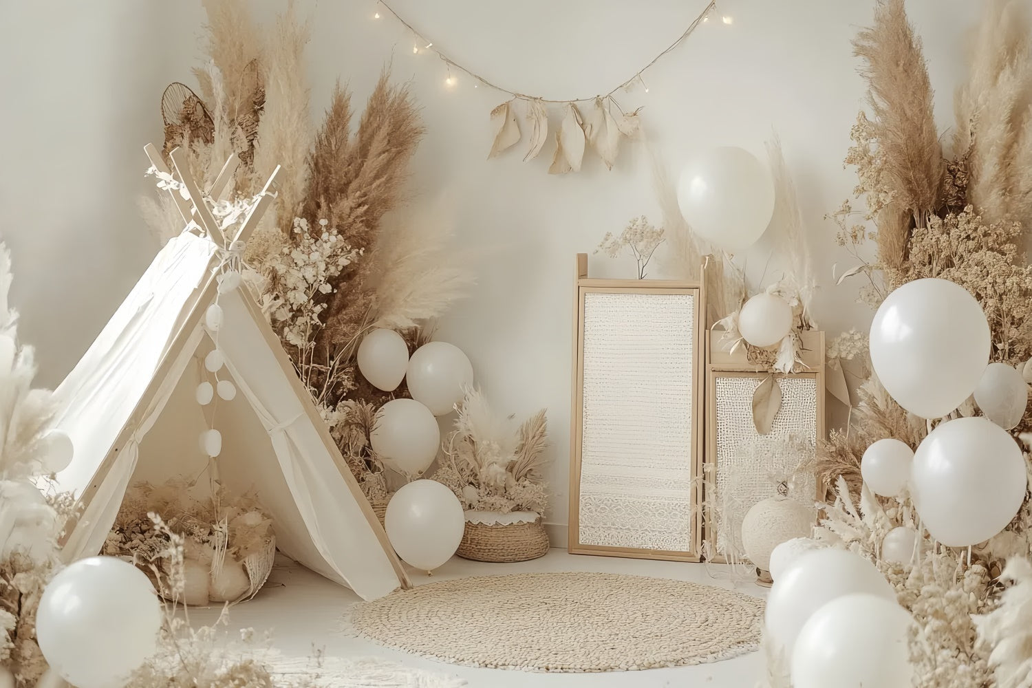 Fotografie Backdrops Für Kinder Boho Cremig Zelt Backdrop CSH5-282