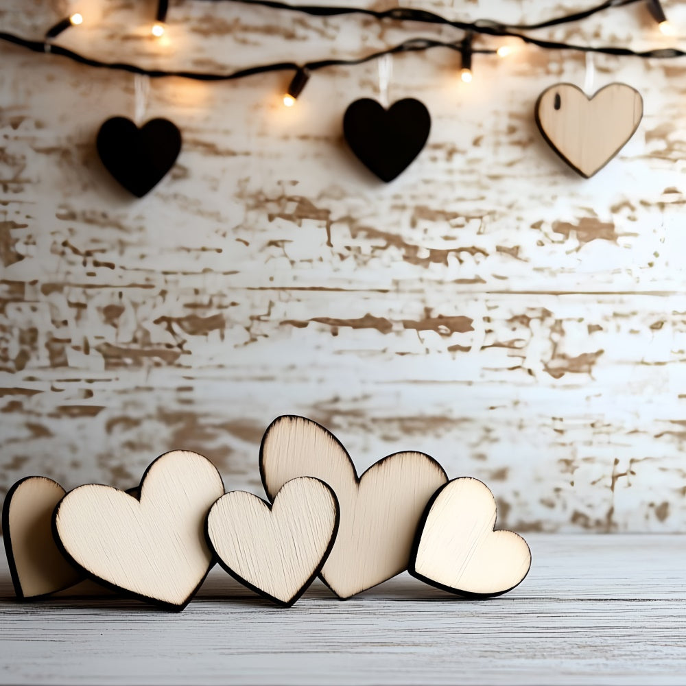 Vatertag Backdrop Holzherz Lichterkette Backdrop CSH5-29