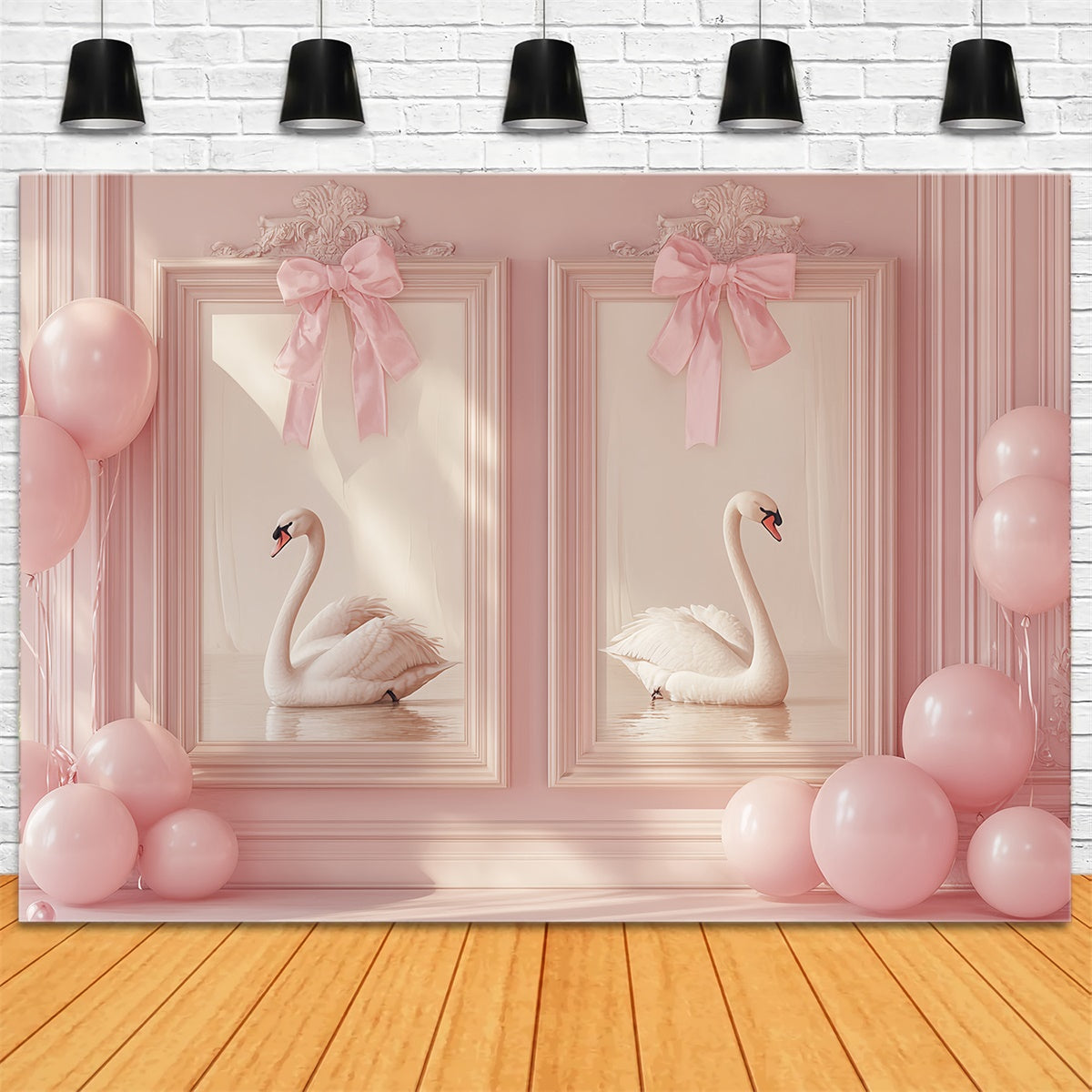 Vintage Wand Hintergrund Blush Schwan Eleganz Neugeborenen Hintergrund CSH5-318