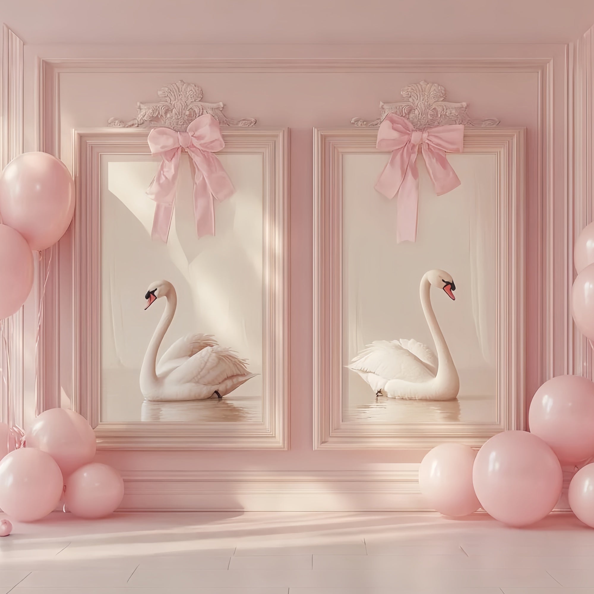 Vintage Wand Hintergrund Blush Schwan Eleganz Neugeborenen Hintergrund CSH5-318