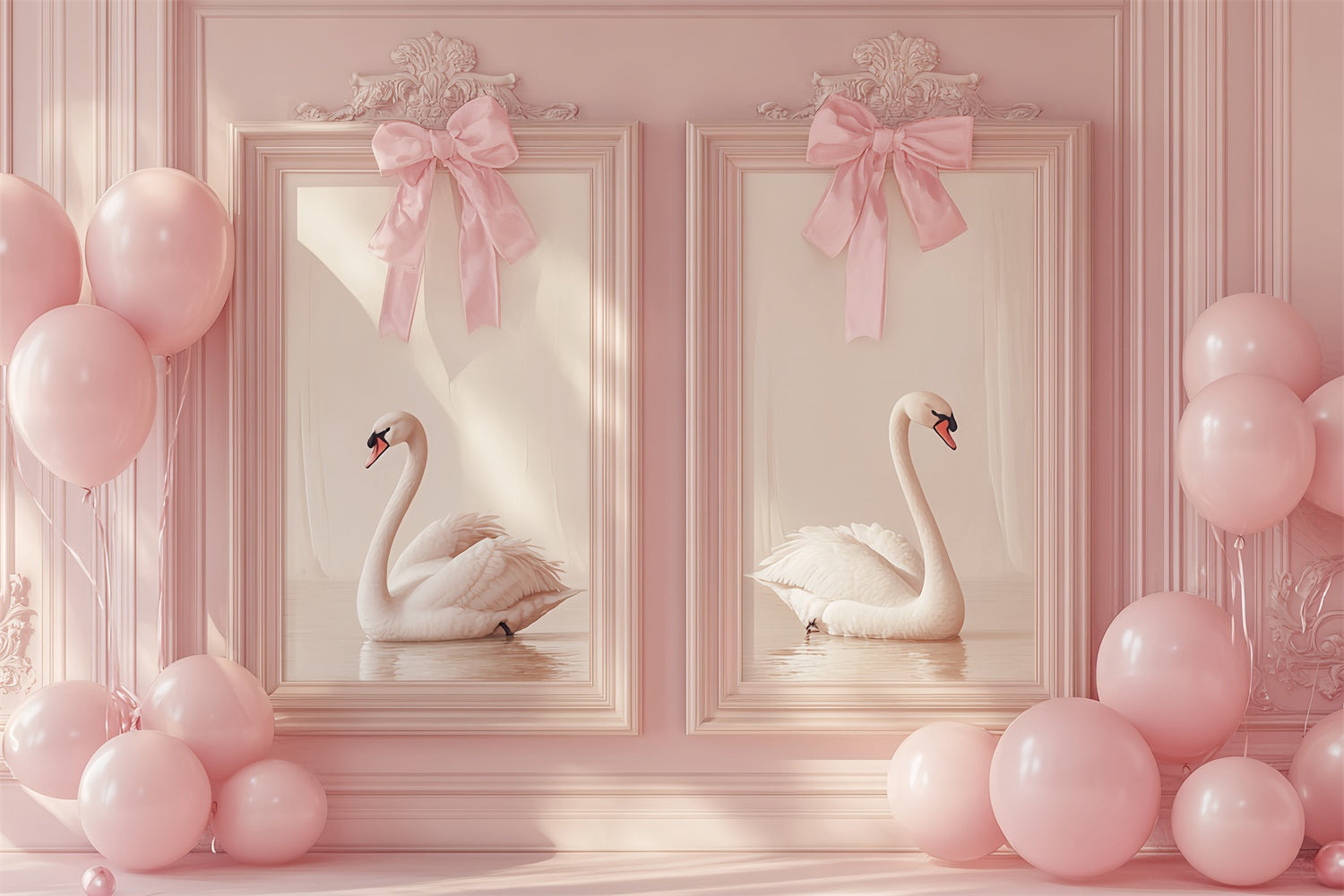 Vintage Wand Hintergrund Blush Schwan Eleganz Neugeborenen Hintergrund CSH5-318