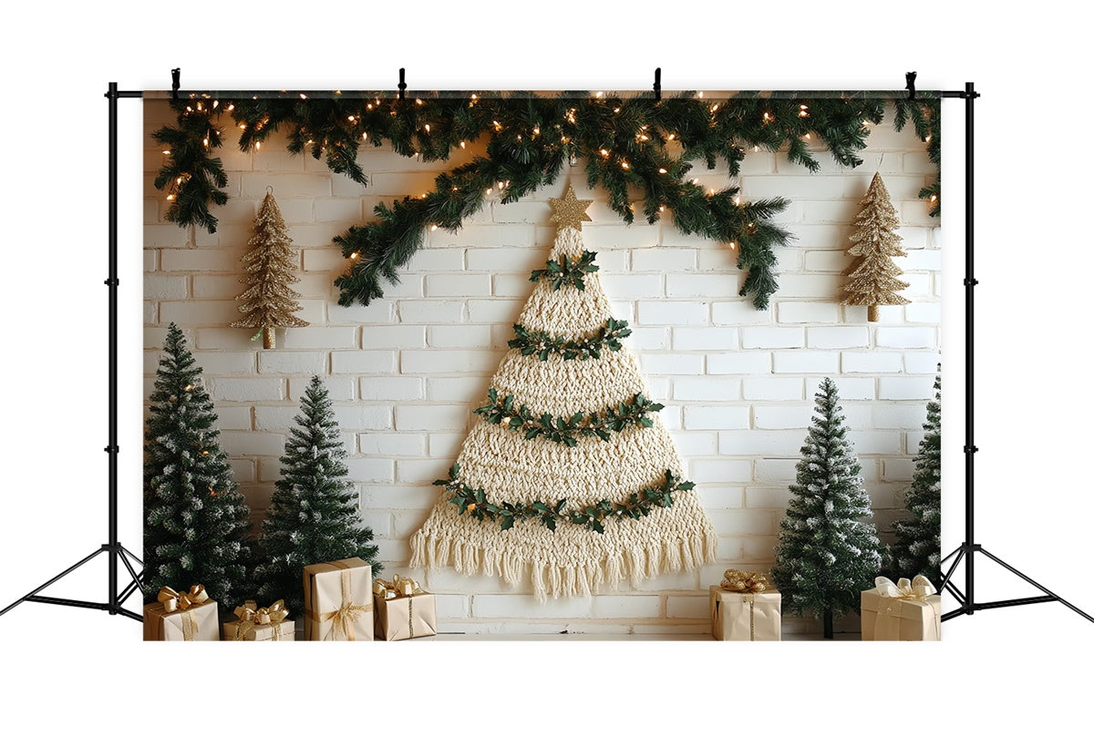 Kinder Backdrops Rustikaler Boho Weihnachtshintergrund CSH5-321
