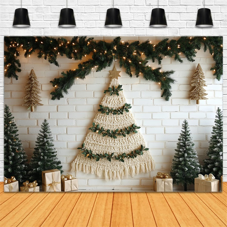 Kinder Backdrops Rustikaler Boho Weihnachtshintergrund CSH5-321