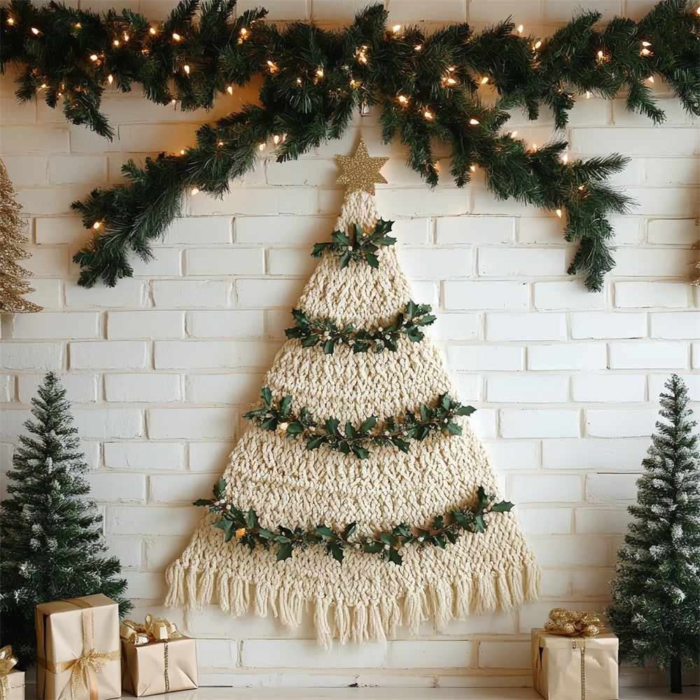 Kinder Backdrops Rustikaler Boho Weihnachtshintergrund CSH5-321