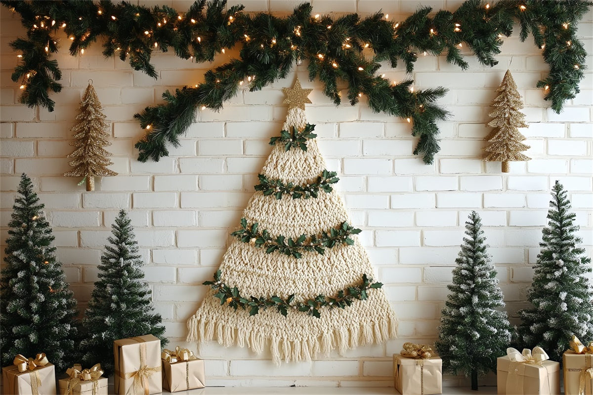 Kinder Backdrops Rustikaler Boho Weihnachtshintergrund CSH5-321