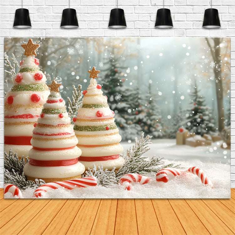Weihnachten Fotokulissen Süße Weihnachten Wald Kinder Hintergrund CSH5-325