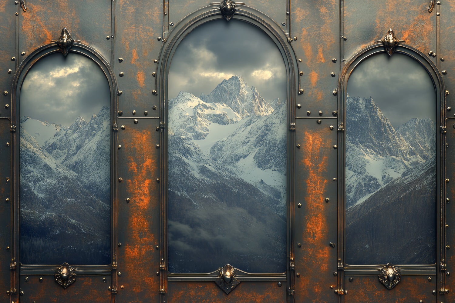 Backdrop Vatertag Metall Fenster Berg Backdrop CSH5-38