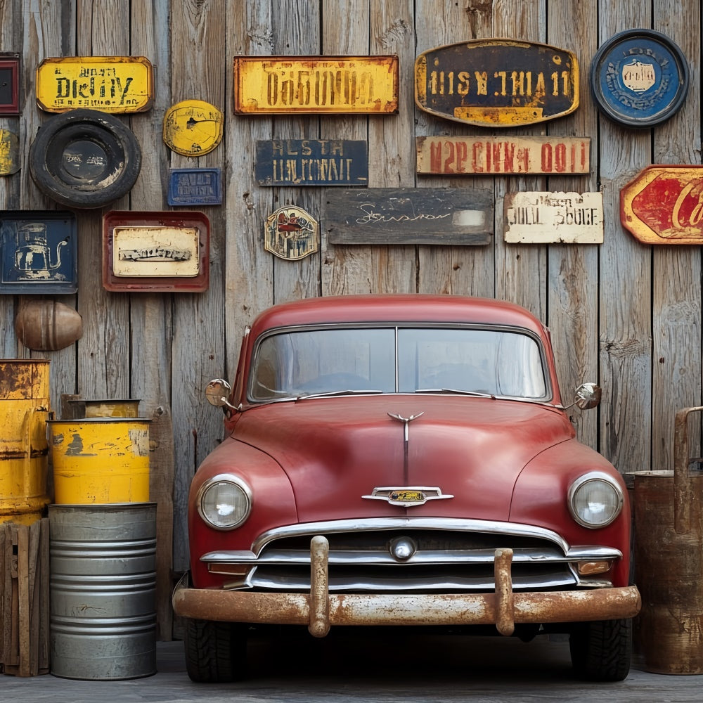 Backdrop Vatertag Verwitterte Holz Garage Backdrop CSH5-43