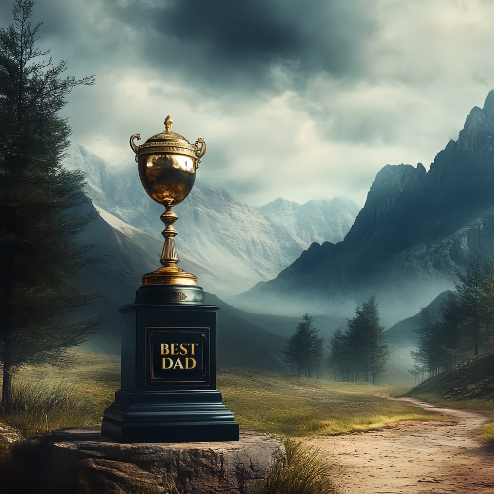 Vatertag Backdrop Majestätische Berge Trophäe Hintergrund CSH5-51