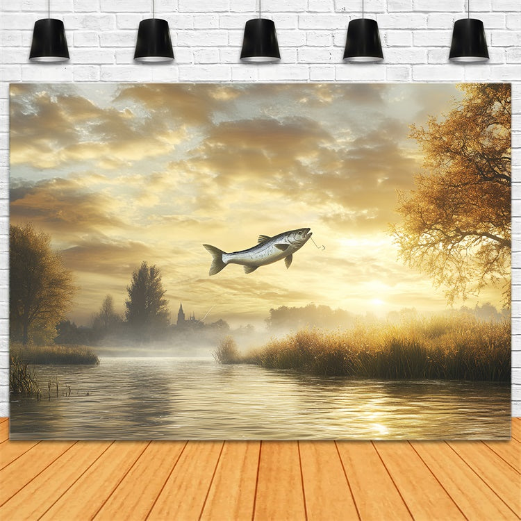 Hintergrund Vatertag Stiller Fluss Angeln Hintergrund CSH5-54