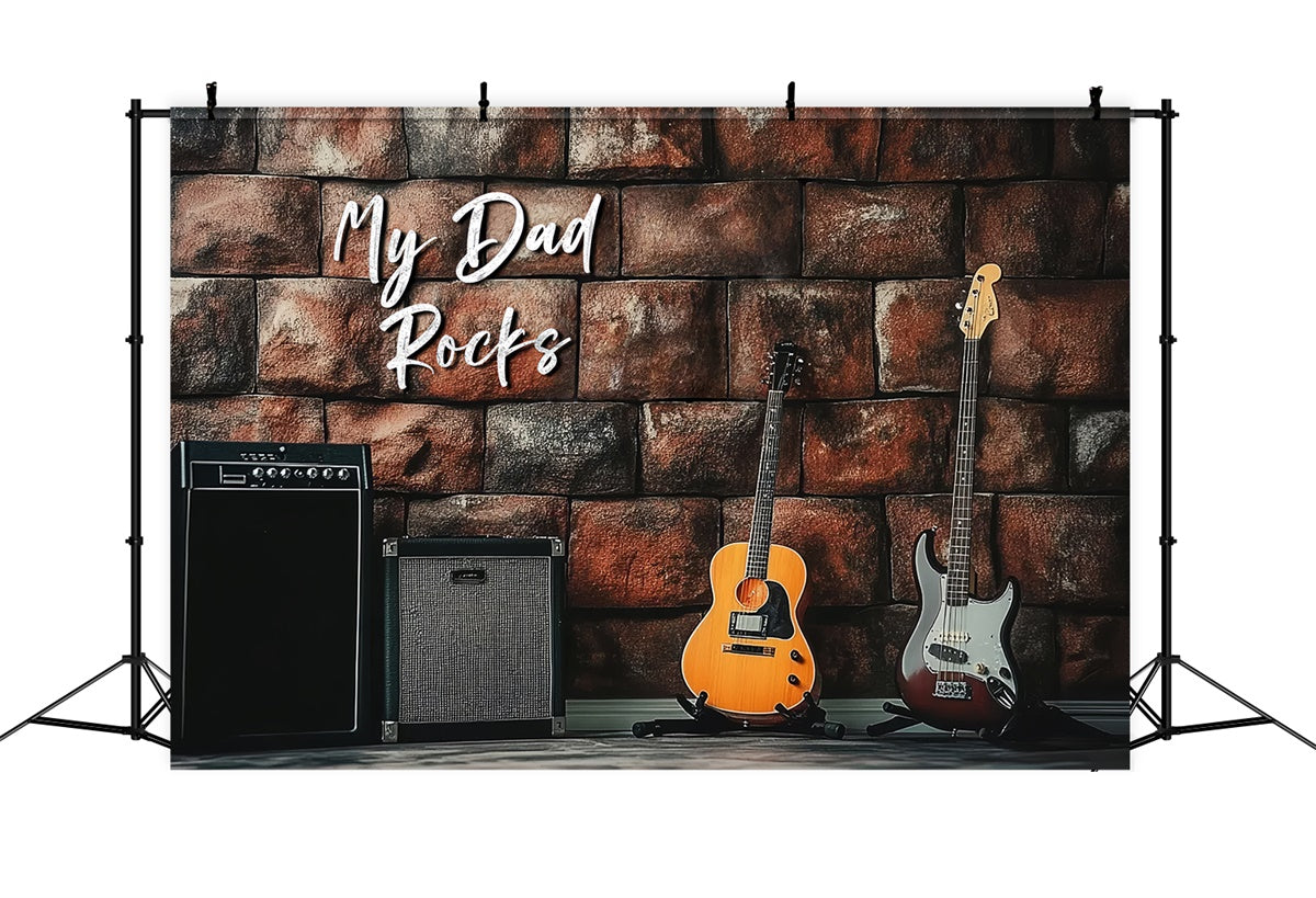 Vatertag Backdrop Backsteinmauer E-Gitarre Backdrop CSH5-55