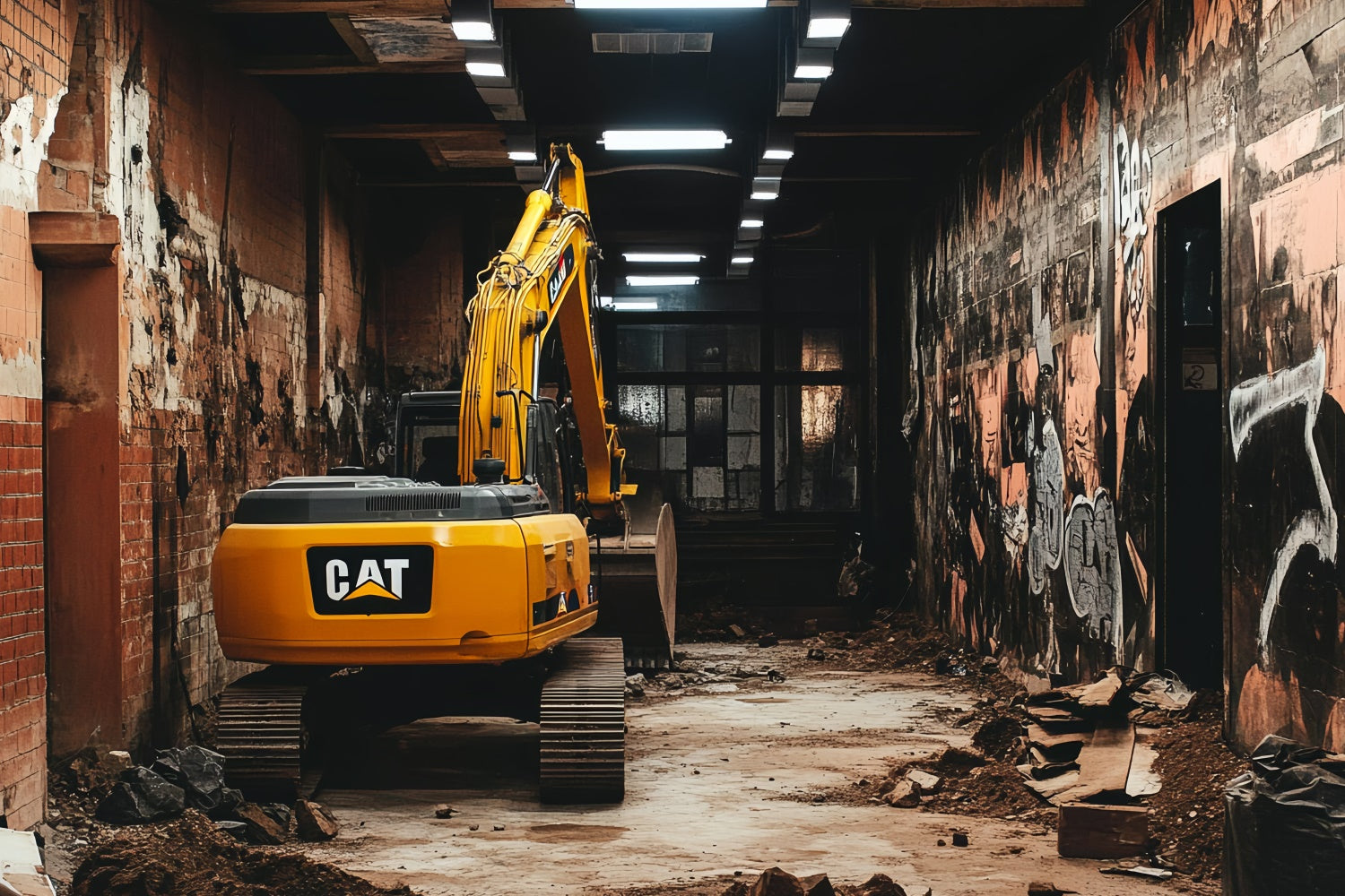 Happy Vatertag Backdrop Graffiti Wall Digger Backdrop CSH5-62