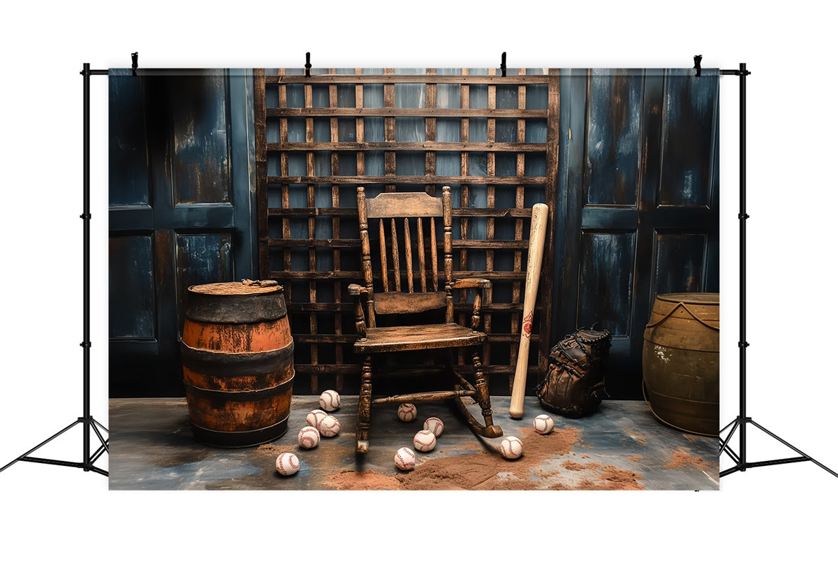 Backdrop Vatertag Holzstuhl Baseball Backdrop CSH5-63