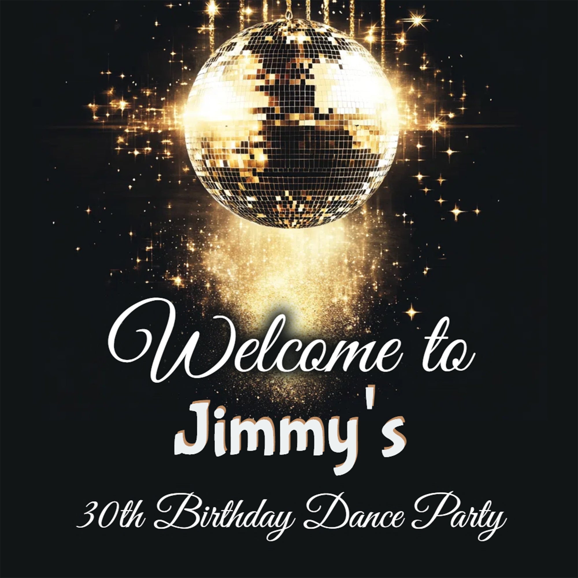 Custom Birthday Backdrops Schwebende Disco Ball Starfall 70er Jahre Backdrop CSH5-7