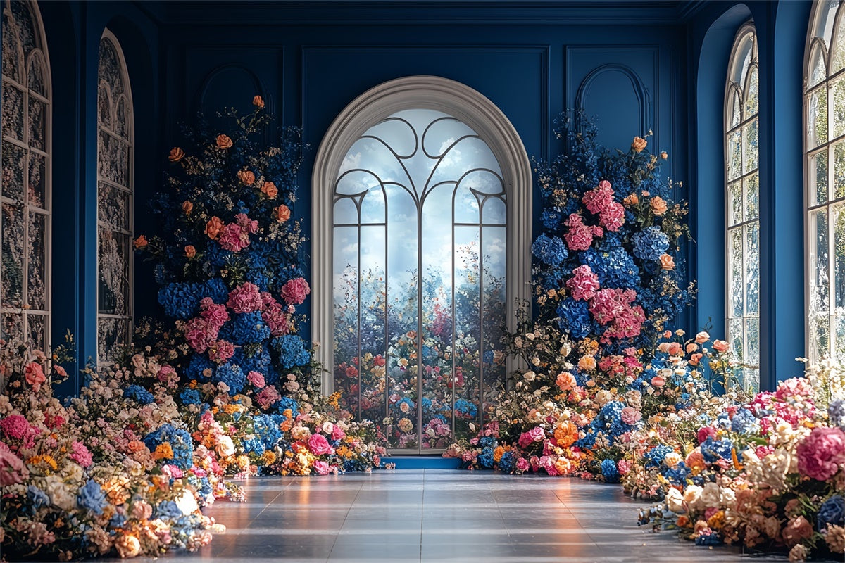 Sommer-Fotohintergrund Garten Fensterbogen Hintergrund CSH5-77