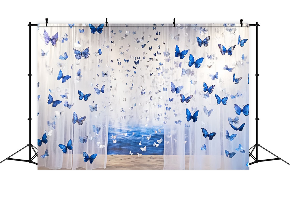 Schmetterlingshintergrund Fliegende blaue Schmetterlinge Sommerhintergrund CSH5-87