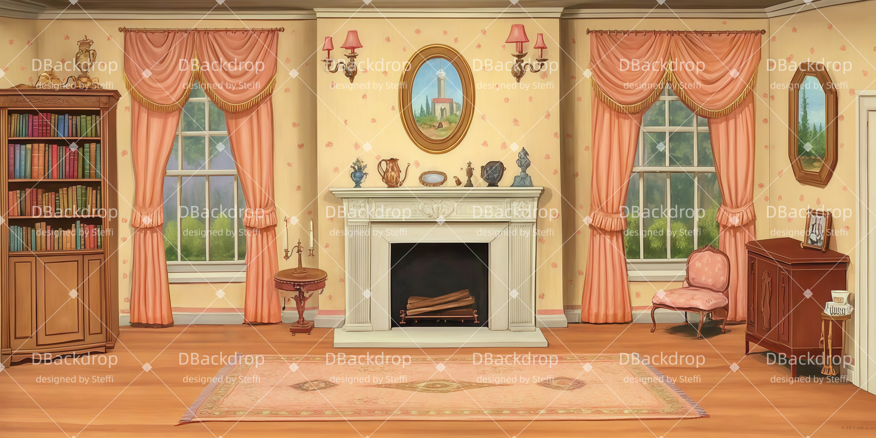 Große Bühnenhintergründe „Wohnzimmer“ Kino-Hintergrund CSH510-T47