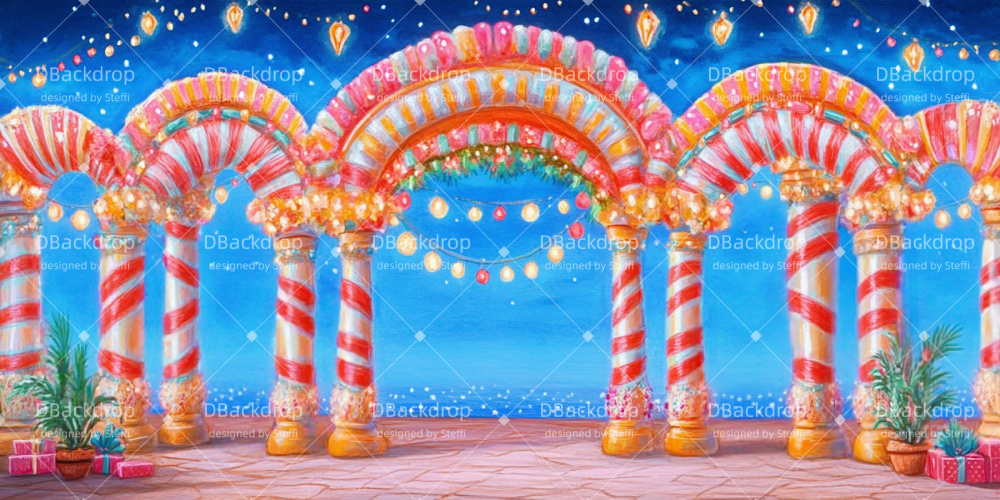 Bühne Theatervorhang Weihnachtsbühne Theaterwand CSH511-T46