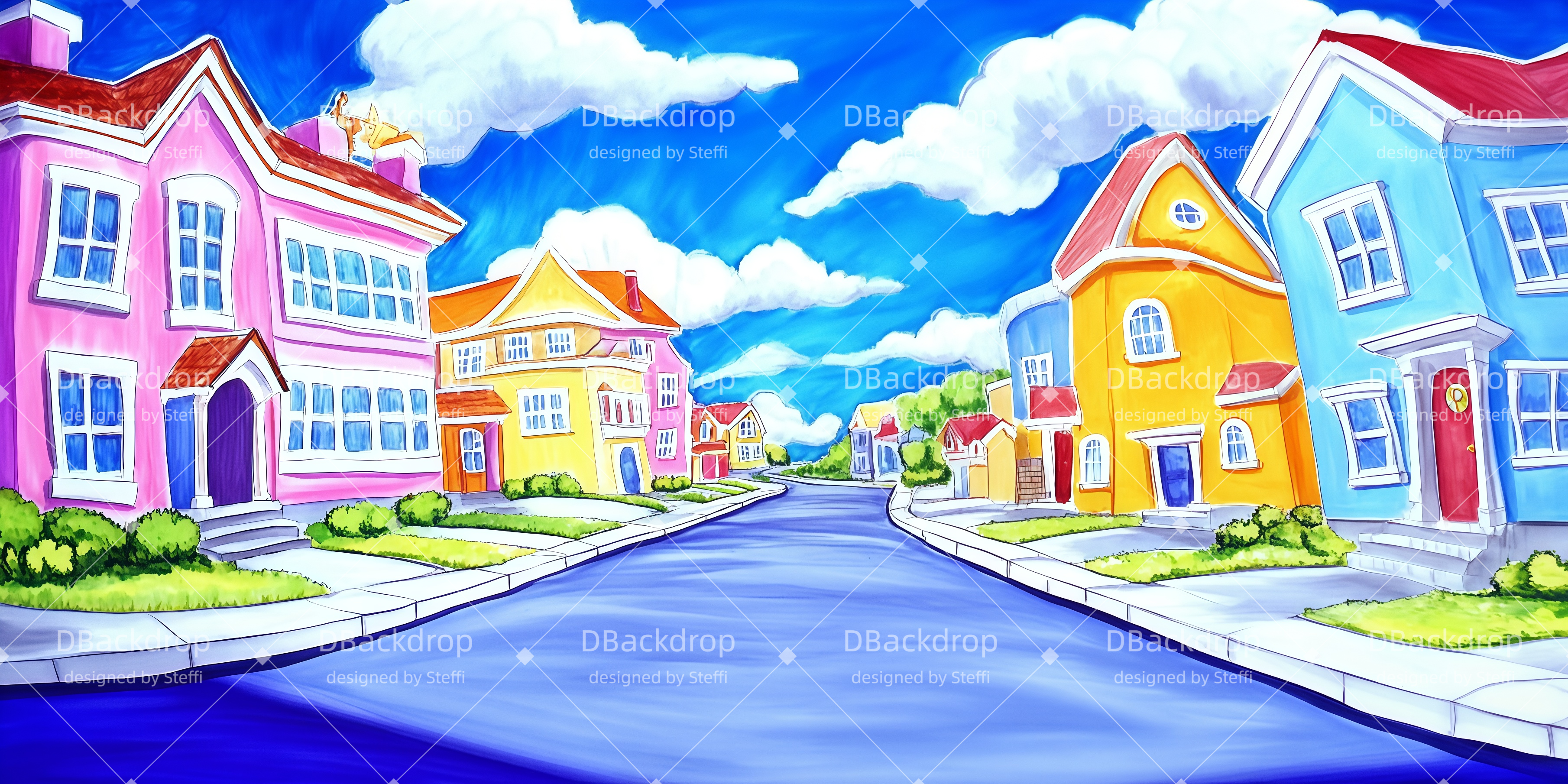 Theater Vorhang Whoville-Schule Bühnenhintergrund beim Theater CSH511-T11