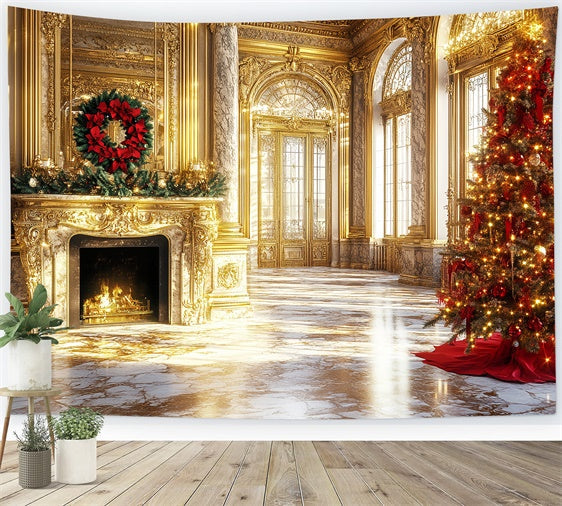 Vintage Christmas Backdrop Opulent Royal Palace Foto Hintergrund CSH57-103