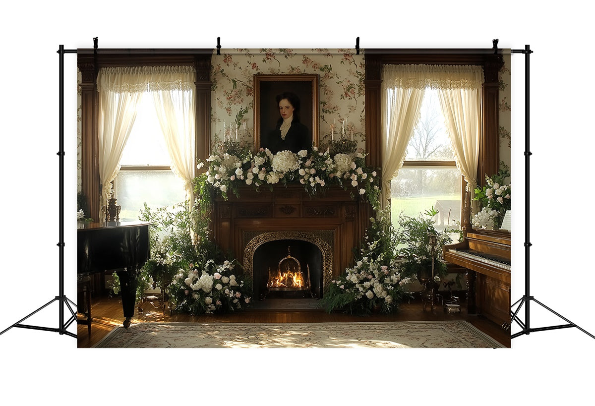 Viktorianischer Fotohintergrund Hearth Bloom Vintage-Hintergrund CSH57-104