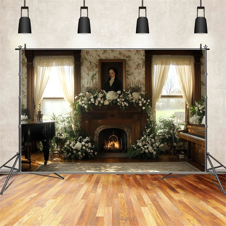 Viktorianischer Fotohintergrund Hearth Bloom Vintage-Hintergrund CSH57-104
