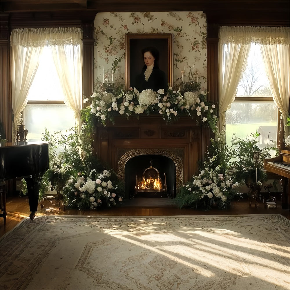 Viktorianischer Fotohintergrund Hearth Bloom Vintage-Hintergrund CSH57-104