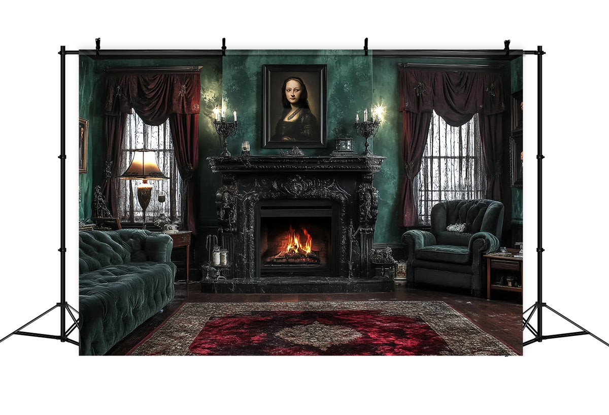 Viktorianische Kulissen Emerald Fireside Manor Vintage Foto Hintergrund CSH57-105