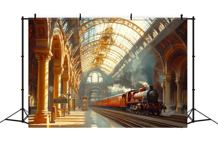 Viktorianische Backdrops Golden Hour Station Vintage Foto Hintergrund CSH57-107