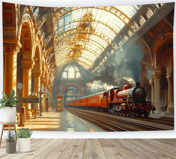 Viktorianische Backdrops Golden Hour Station Vintage Foto Hintergrund CSH57-107