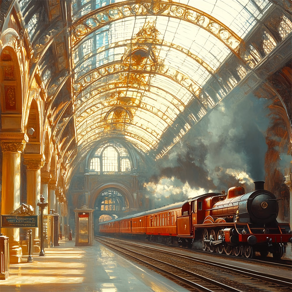 Viktorianische Backdrops Golden Hour Station Vintage Foto Hintergrund CSH57-107