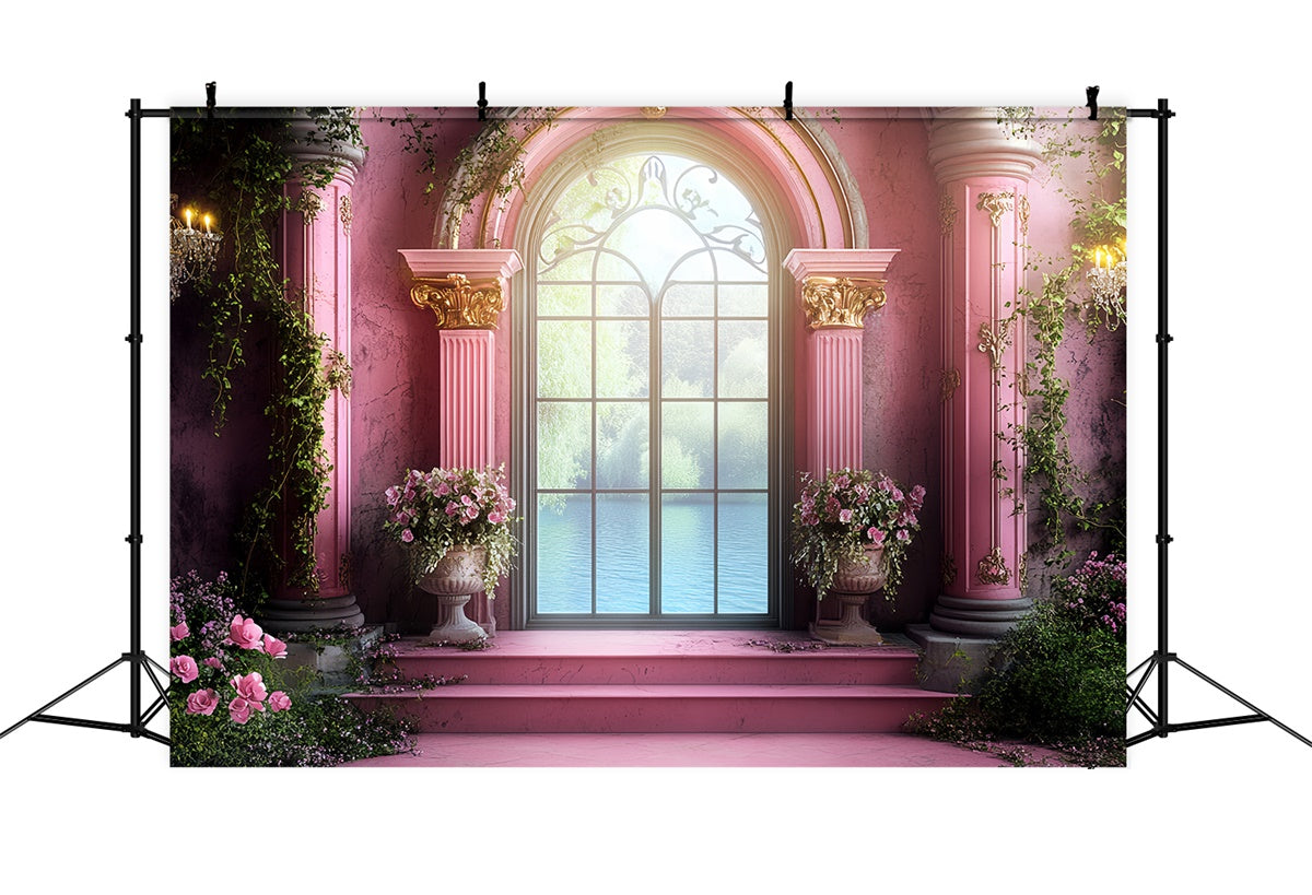 Vintage Fotografie Backdrop Blush Garten Terrasse Backdrop CSH57-109