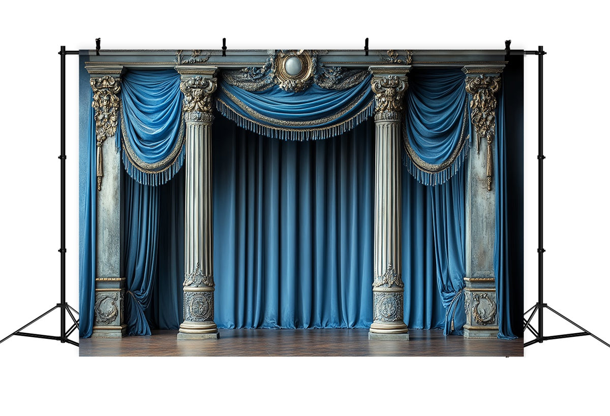 Vintage Fotografie Hintergrund Noble Blue Column Backdrop CSH57-112