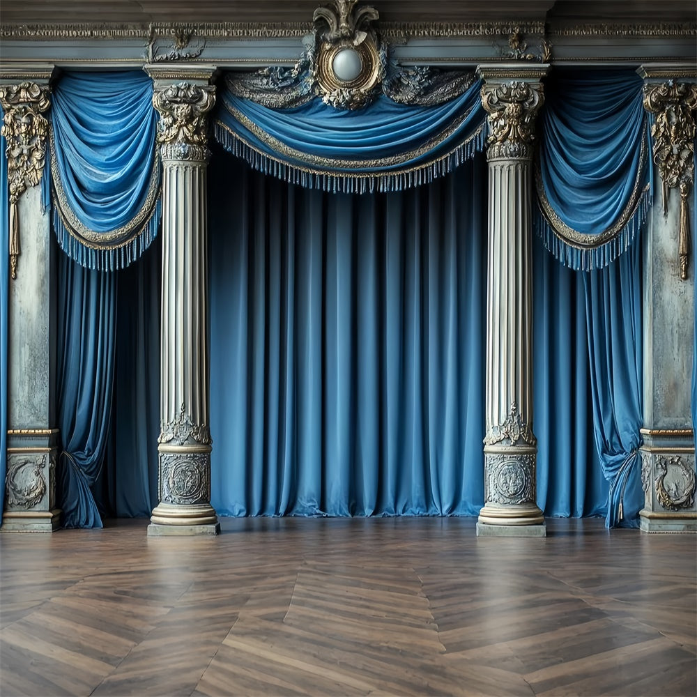 Vintage Fotografie Hintergrund Noble Blue Column Backdrop CSH57-112