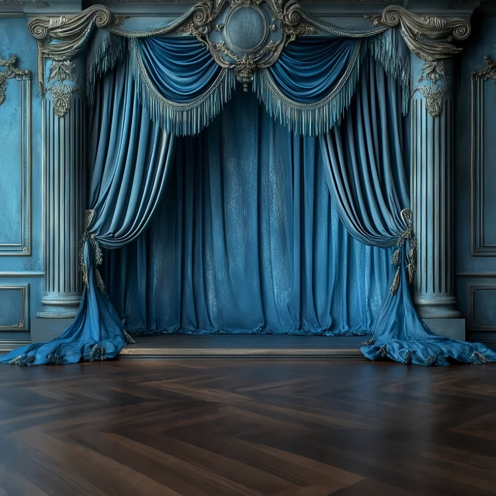 Vintage Foto Hintergrund Regal Sapphire Drapes Backdrop CSH57-113