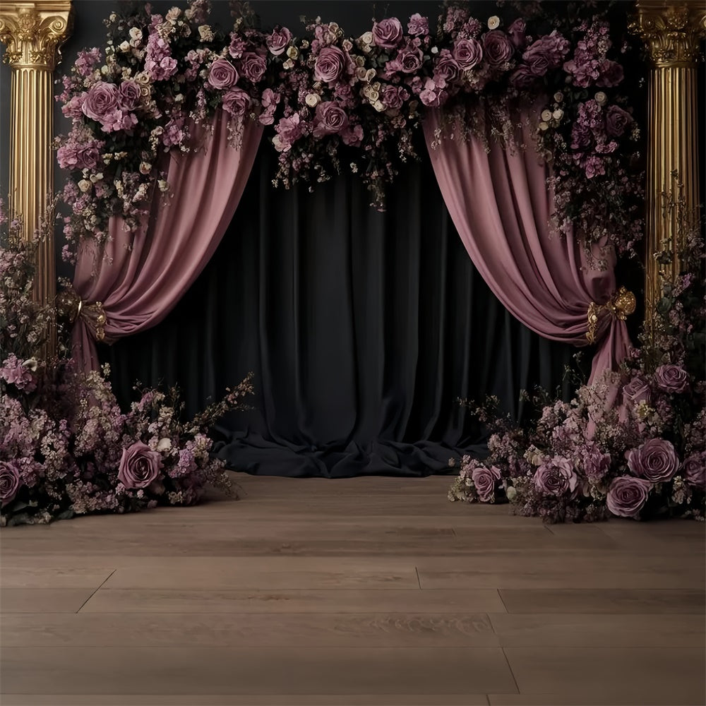 Retro Backdrop Mauve Bloom Arch Vintage Fotohintergrund CSH57-114
