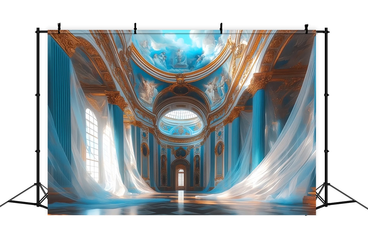 Vintage Fotografie Hintergrund Blaue Majestät Kammer Backdrop CSH57-121