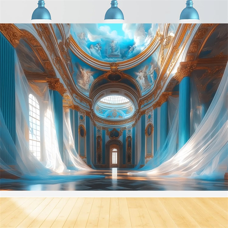 Vintage Fotografie Hintergrund Blaue Majestät Kammer Backdrop CSH57-121