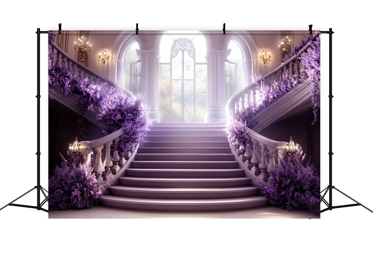 Vintage Backdrops Lavendel Treppe Ballsaal Foto Hintergrund CSH57-123