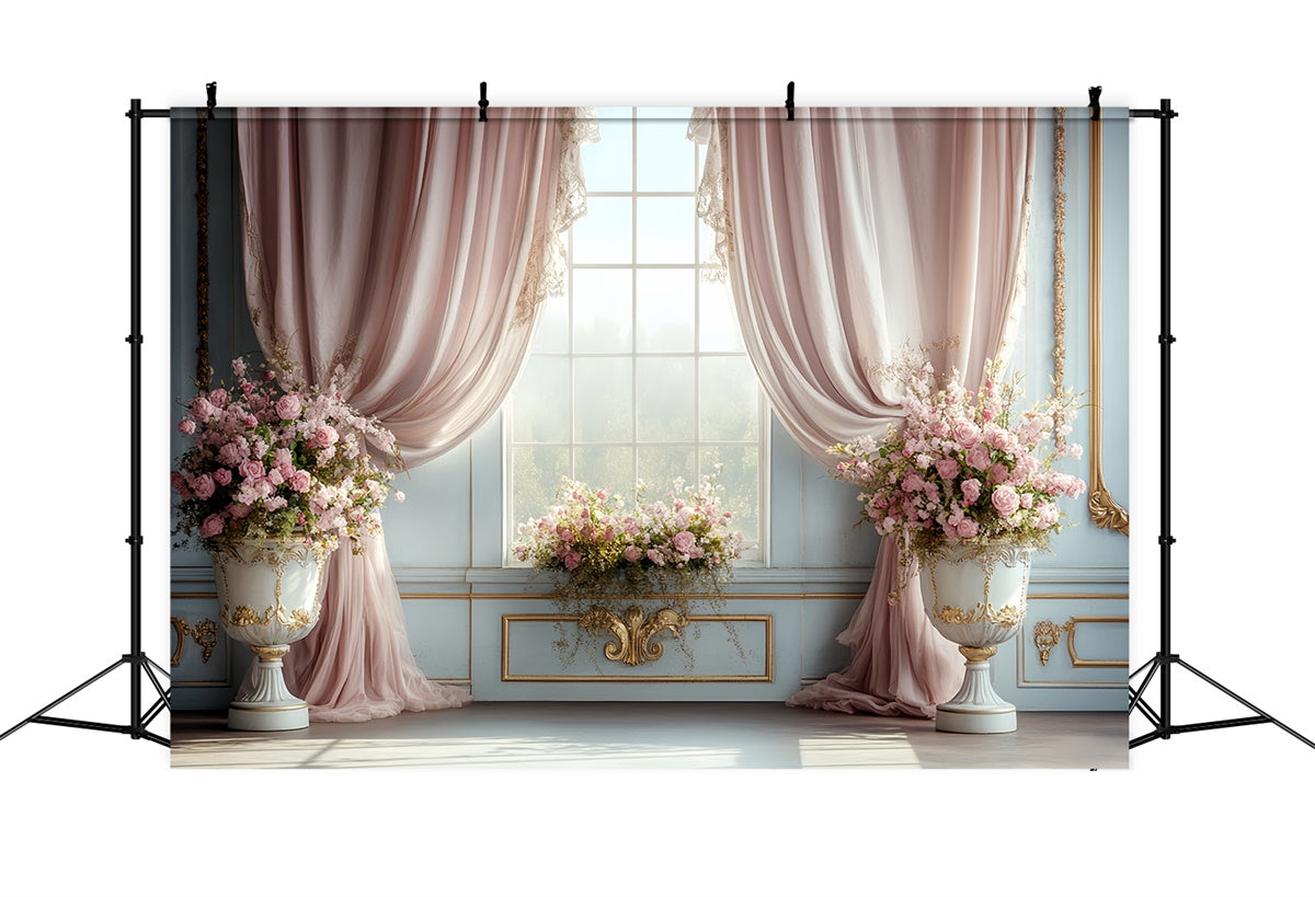 Rokoko Backdrop Blush Curtain Window Vintage Fotohintergrund CSH57-127