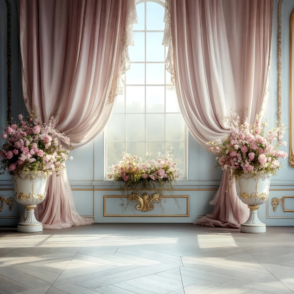 Rokoko Backdrop Blush Curtain Window Vintage Fotohintergrund CSH57-127