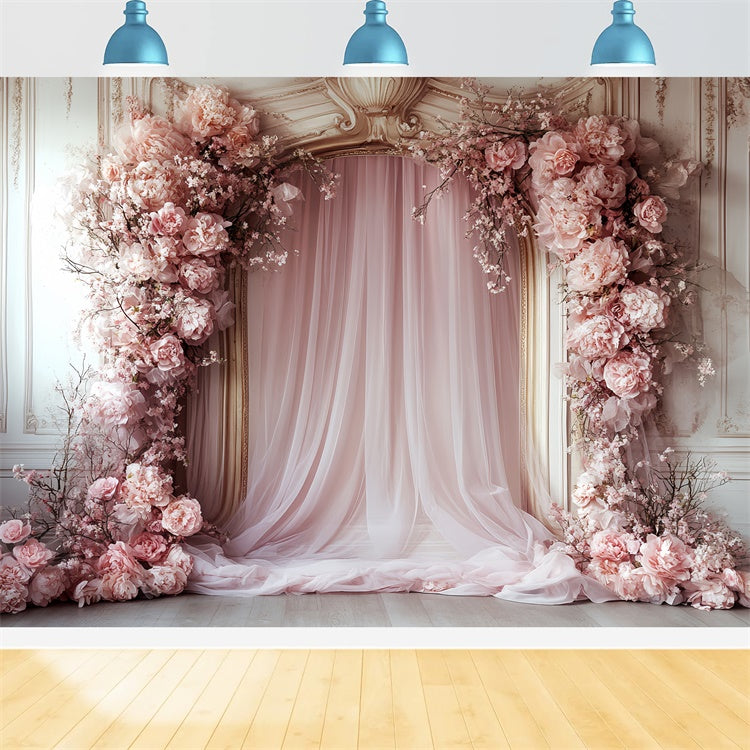 Rokoko Backdrops Blush Blüte Vorhang Vintage Fotohintergrund CSH57-129