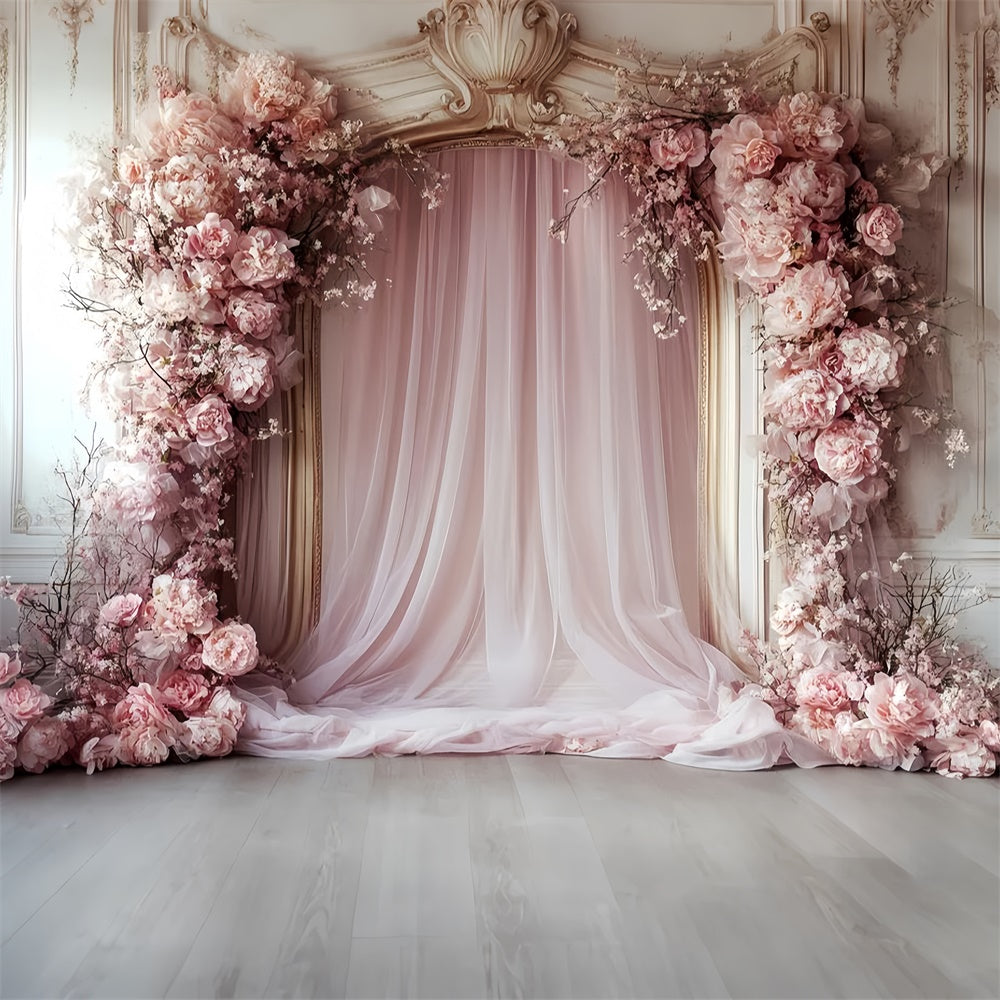Rokoko Backdrops Blush Blüte Vorhang Vintage Fotohintergrund CSH57-129