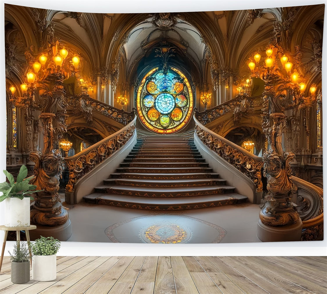 Vintage Backdrops Glasmalerei Royal Hall Foto Hintergrund CSH57-131