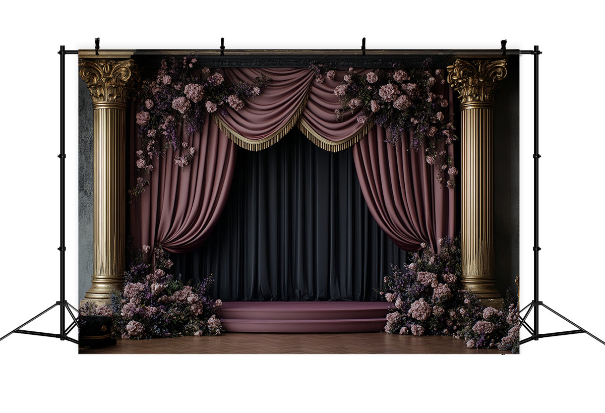 Victorian Backdrops Floral Elegante Bühne Vintage Foto Hintergrund CSH57-132