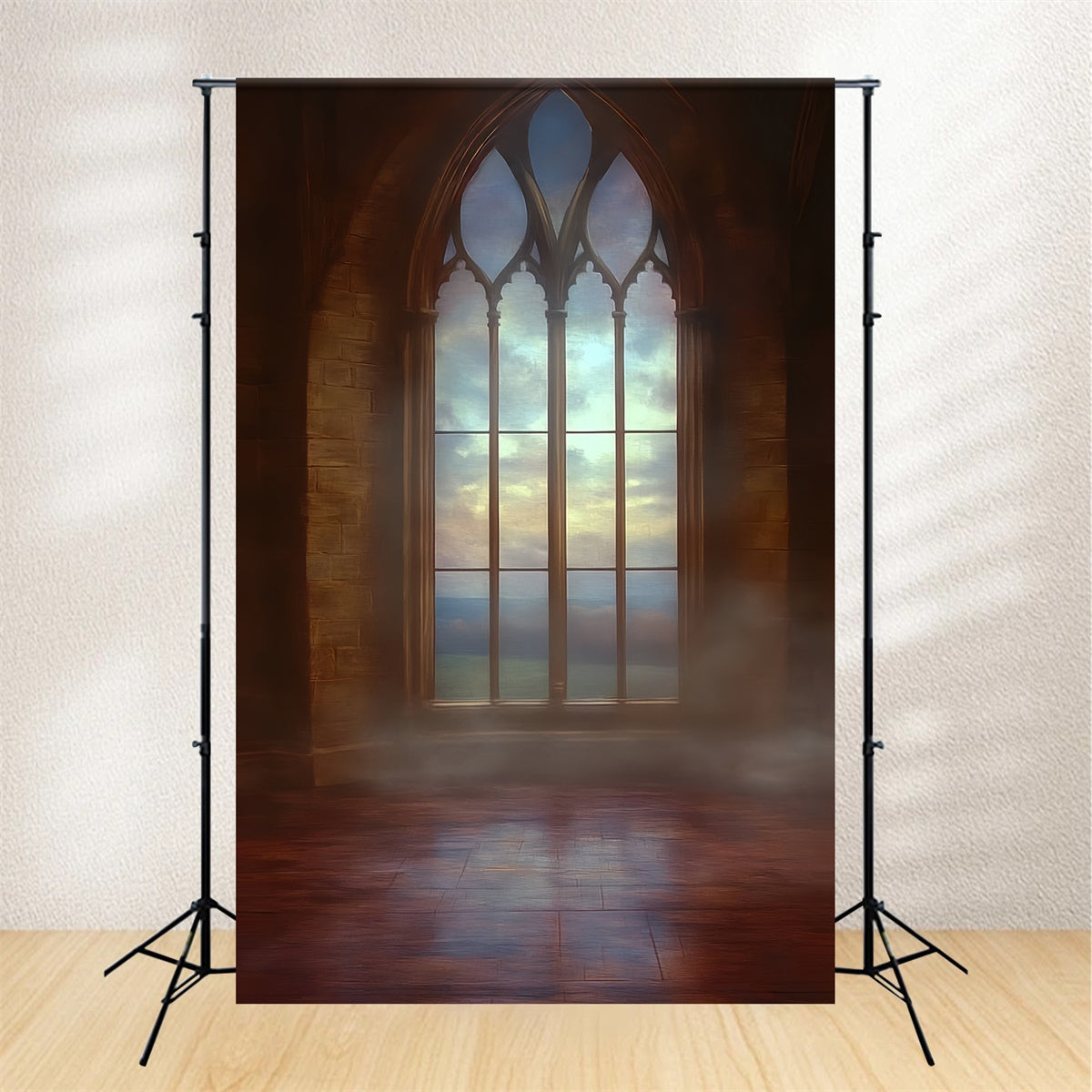 Vintage Fotokulisse Gothic Sonnenaufgang Fenster Backdrops CSH57-133