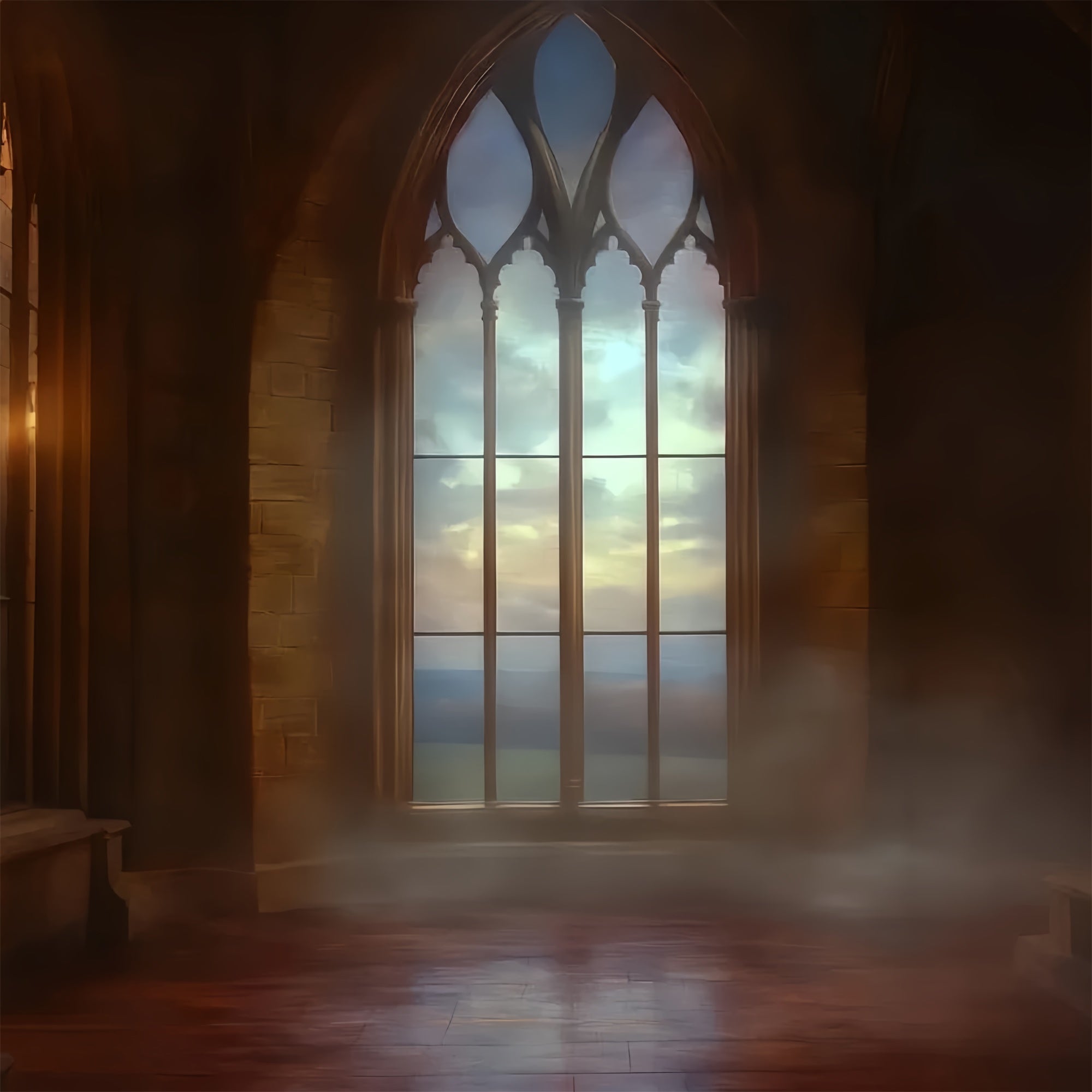 Vintage Fotokulisse Gothic Sonnenaufgang Fenster Backdrops CSH57-133
