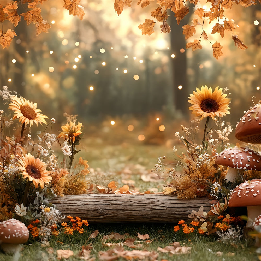 Herbst Wald Backdrop Sonnenblumen Wald Nook Fotohintergrund CSH57-156